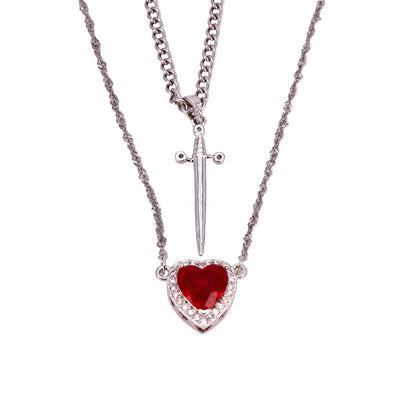 Heart and Sword Couple Necklace Set – product image 8