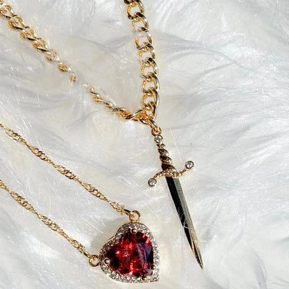 Heart and Sword Couple Necklace Set – product image 3