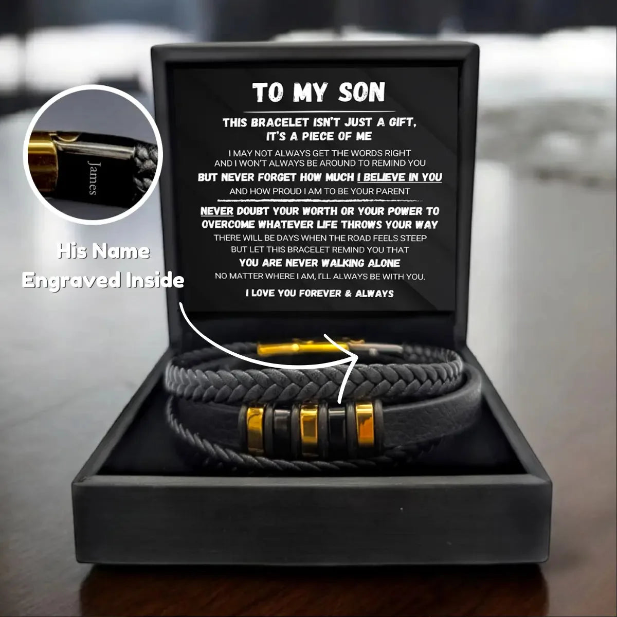 To My Son Braided Bracelet Gift Set – product image 7