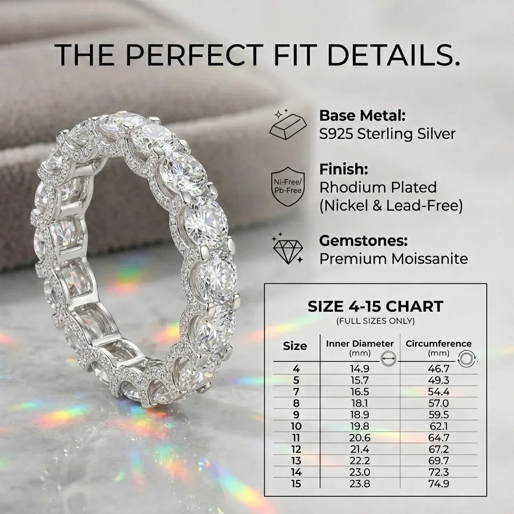 Crystal Pavé Eternity Band Ring – product image 4