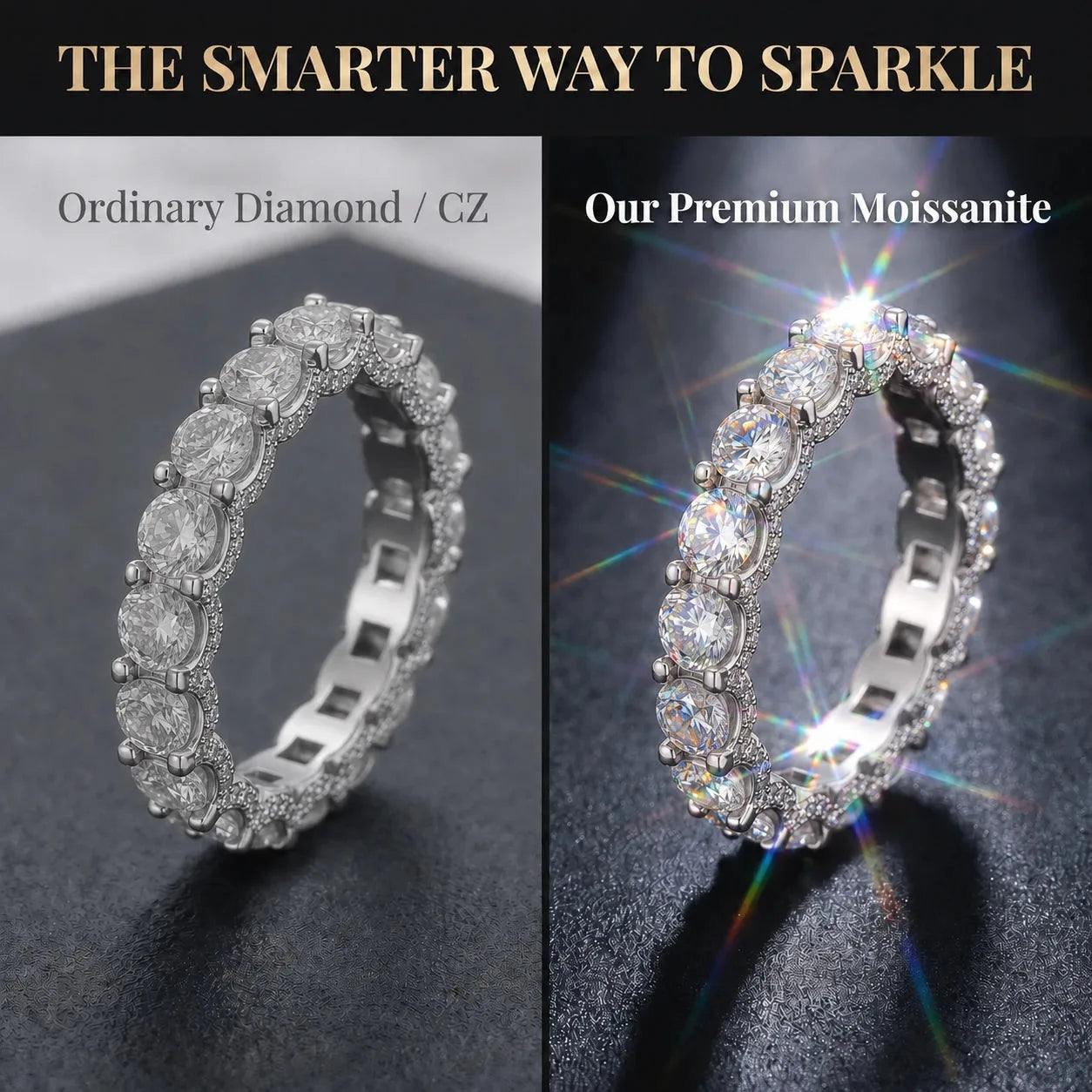 Crystal Pavé Eternity Band Ring – product image 5