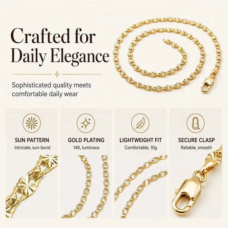 Gold-Tone Flat Chain Necklace – 60 cm – product image 1