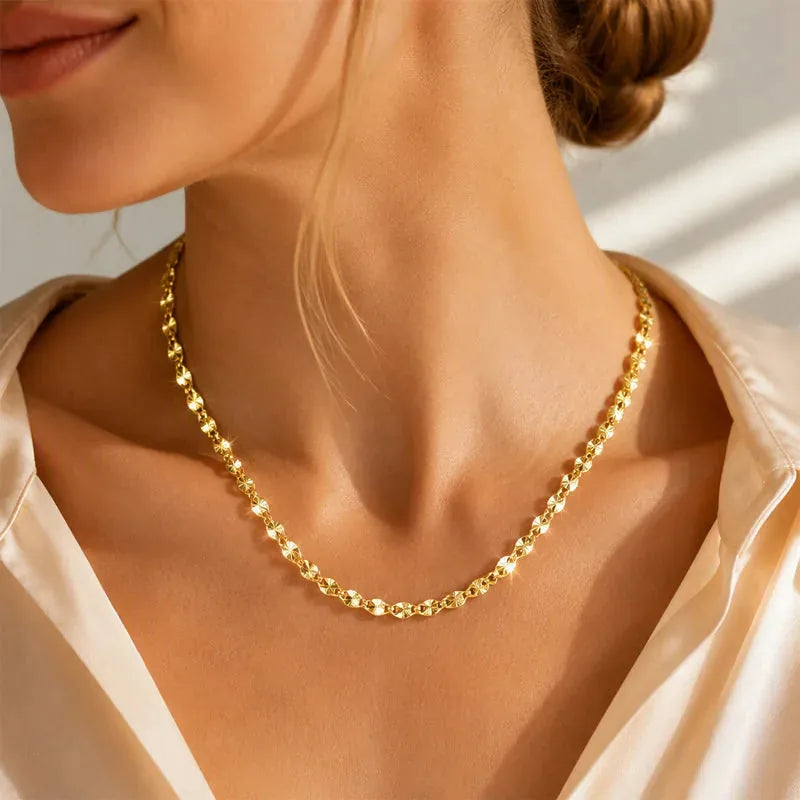 Gold-Tone Flat Chain Necklace – 60 cm – product image 2