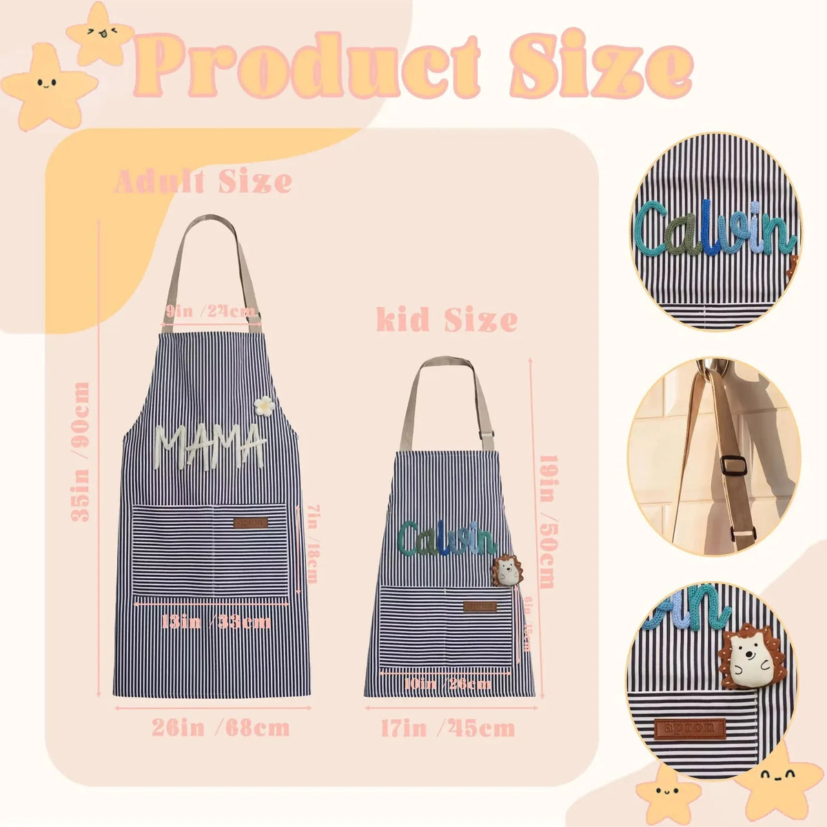 Personalized Name Embroidered Cooking Apron – product image 1