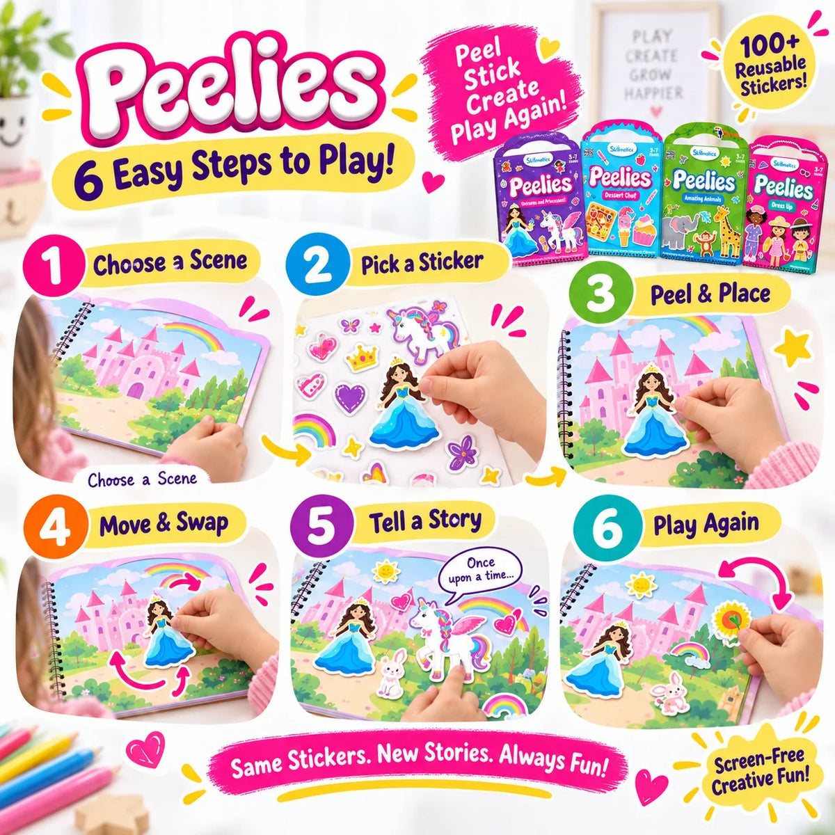 Reusable Sticker Activity Book with 100+ Stickers for Creative Play – image 7