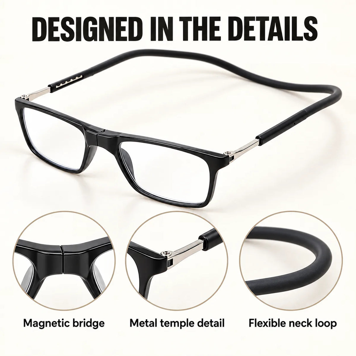 Magnetic Neck-Hanging Reading Glasses with Multiple Lens Strengths – image 5