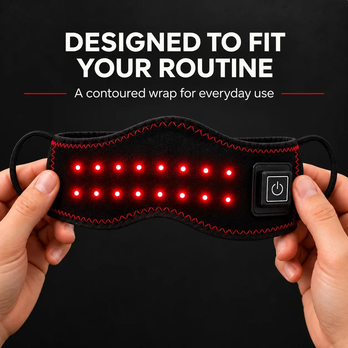 Rechargeable Heated Nose Wrap with Red LEDs — view 1