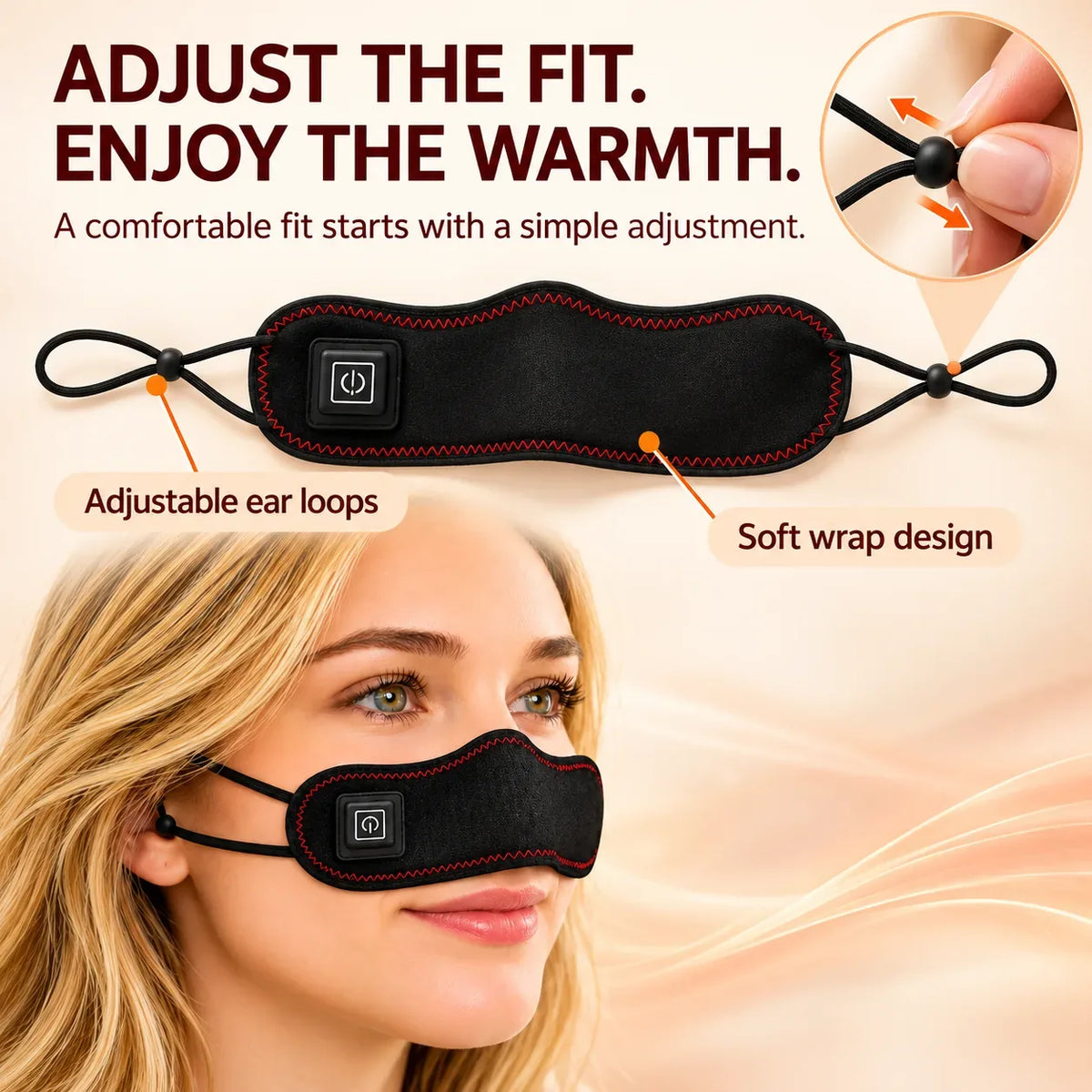 Rechargeable Heated Nose Wrap with Red LEDs — view 5