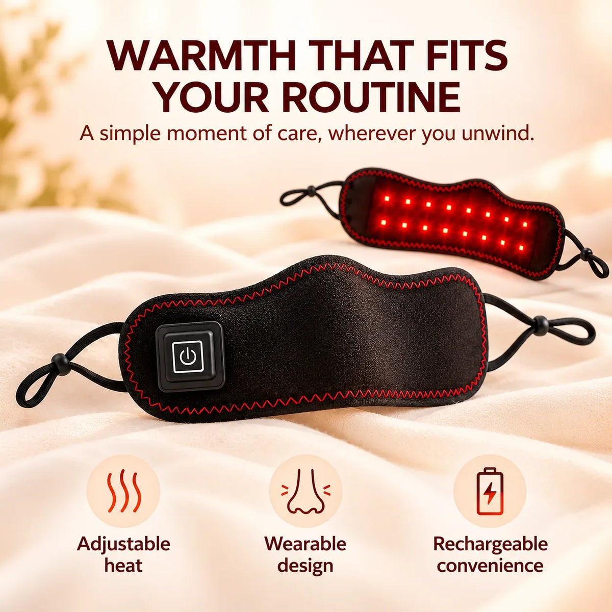 Rechargeable Heated Nose Wrap with Red LEDs — view 7