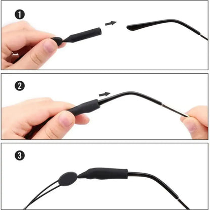 Adjustable Black Eyeglass Retainer Straps, 5-Pack — view 10