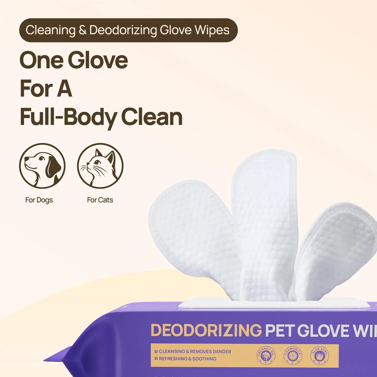 No-Rinse Pet Grooming Glove Wipes for Between-Bath Cleanup — view 4