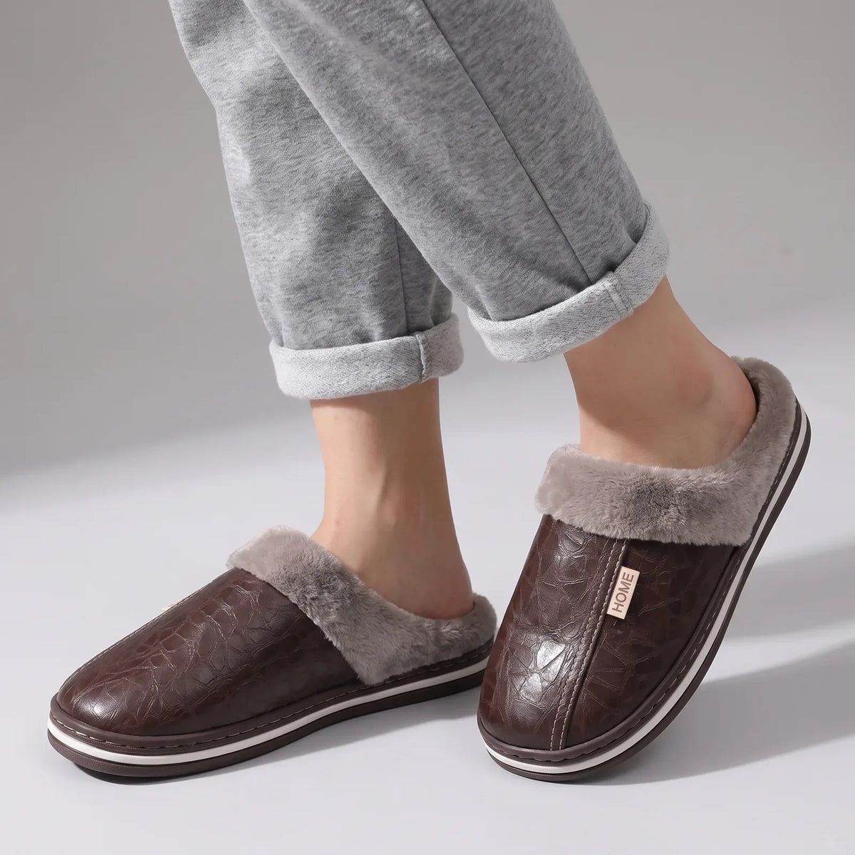 Plush-Lined Slip-On House Slippers — view 1