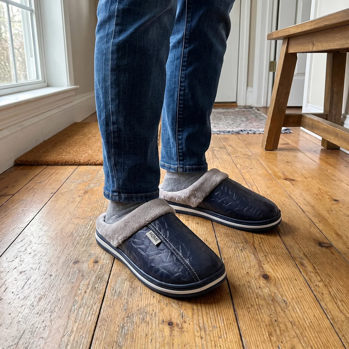 Plush-Lined Slip-On House Slippers — view 5