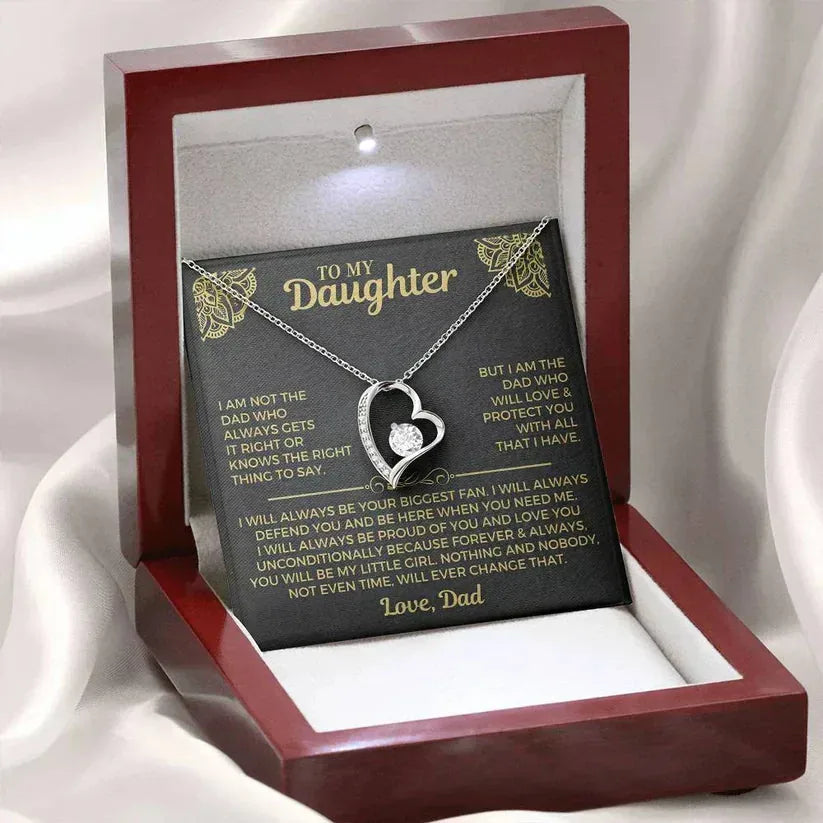 To My Daughter Heart Necklace with Light-Up Gift Box — view 1