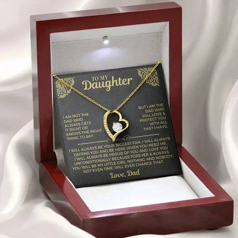 To My Daughter Heart Necklace with Light-Up Gift Box — view 2