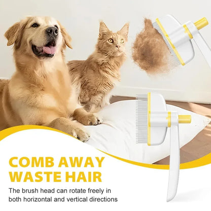 Rotating Pet Grooming Comb with Push-Button Hair Release — view 4