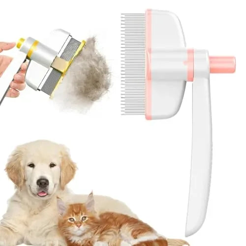 Rotating Pet Grooming Comb with Push-Button Hair Release — view 7