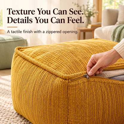Corduroy Storage Ottoman Cover for Fill-Your-Own Seating — view 3