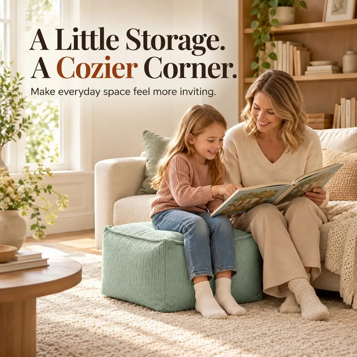 Corduroy Storage Ottoman Cover for Fill-Your-Own Seating — view 4