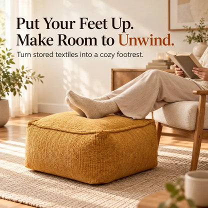 Corduroy Storage Ottoman Cover for Fill-Your-Own Seating — view 5