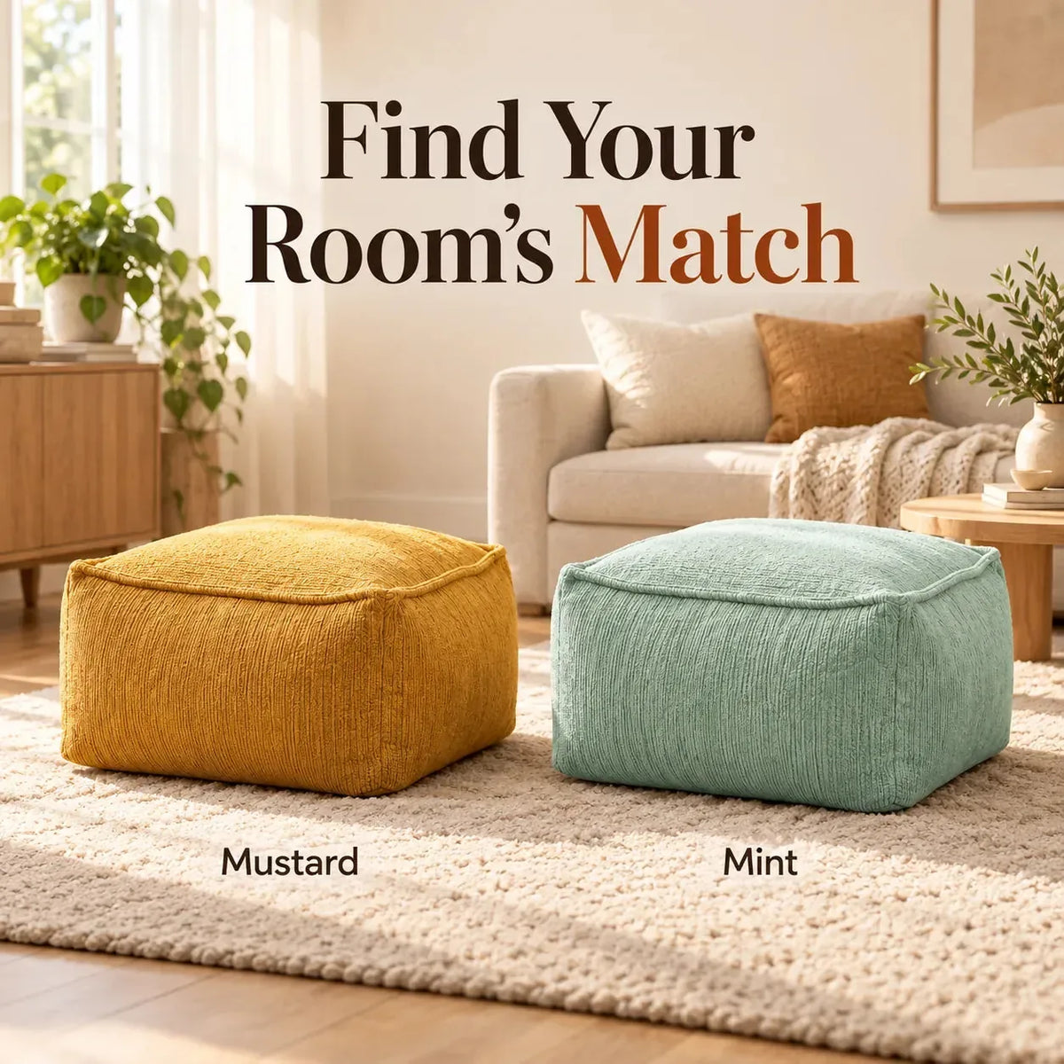 Corduroy Storage Ottoman Cover for Fill-Your-Own Seating — view 6