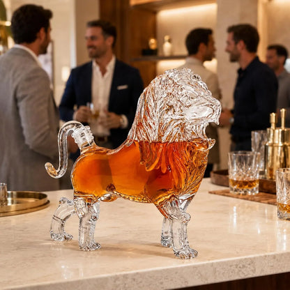 Lion-Shaped Glass Liquor Decanter in 500 mL or 750 mL — view 3