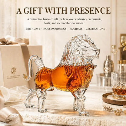 Lion-Shaped Glass Liquor Decanter in 500 mL or 750 mL — view 7