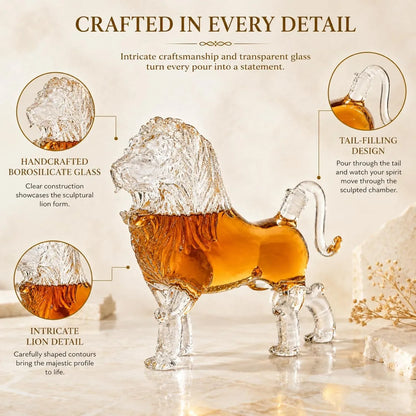 Lion-Shaped Glass Liquor Decanter in 500 mL or 750 mL — view 8