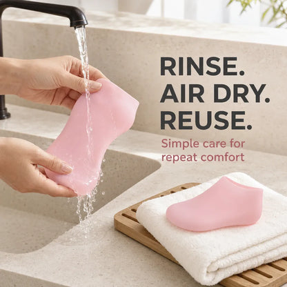 Reusable Silicone Foot-Care Socks for Moisturizing Routines, 2 Pairs — view 5
