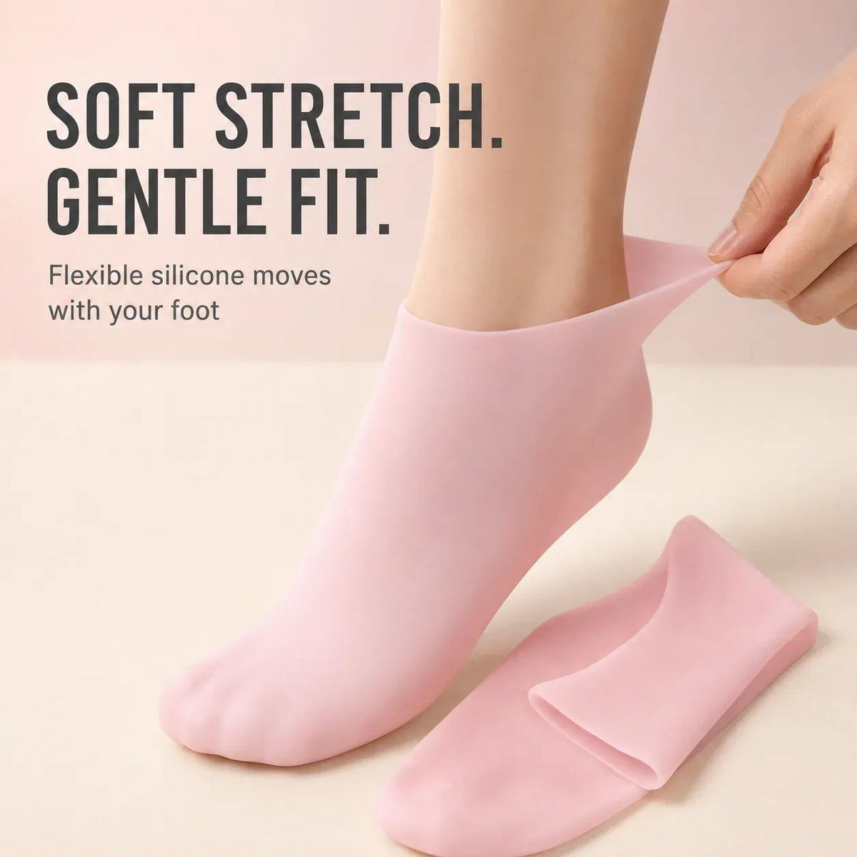 Reusable Silicone Foot-Care Socks for Moisturizing Routines, 2 Pairs — view 6