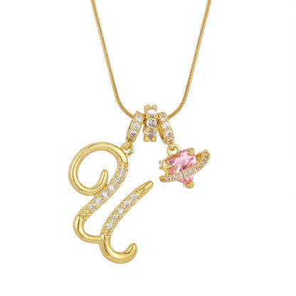 Love Alphabets Golden Necklace