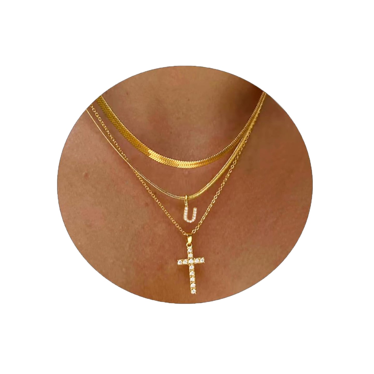 Adjustable Multi-Layer A-Z Gold Dainty Necklace Minimalist Luxury Daily Accessory
