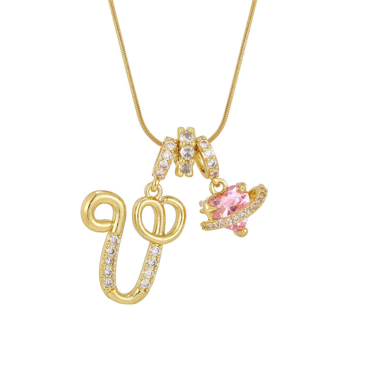 Love Alphabets Golden Necklace