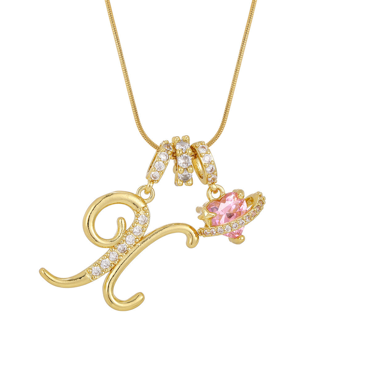 Love Alphabets Golden Necklace