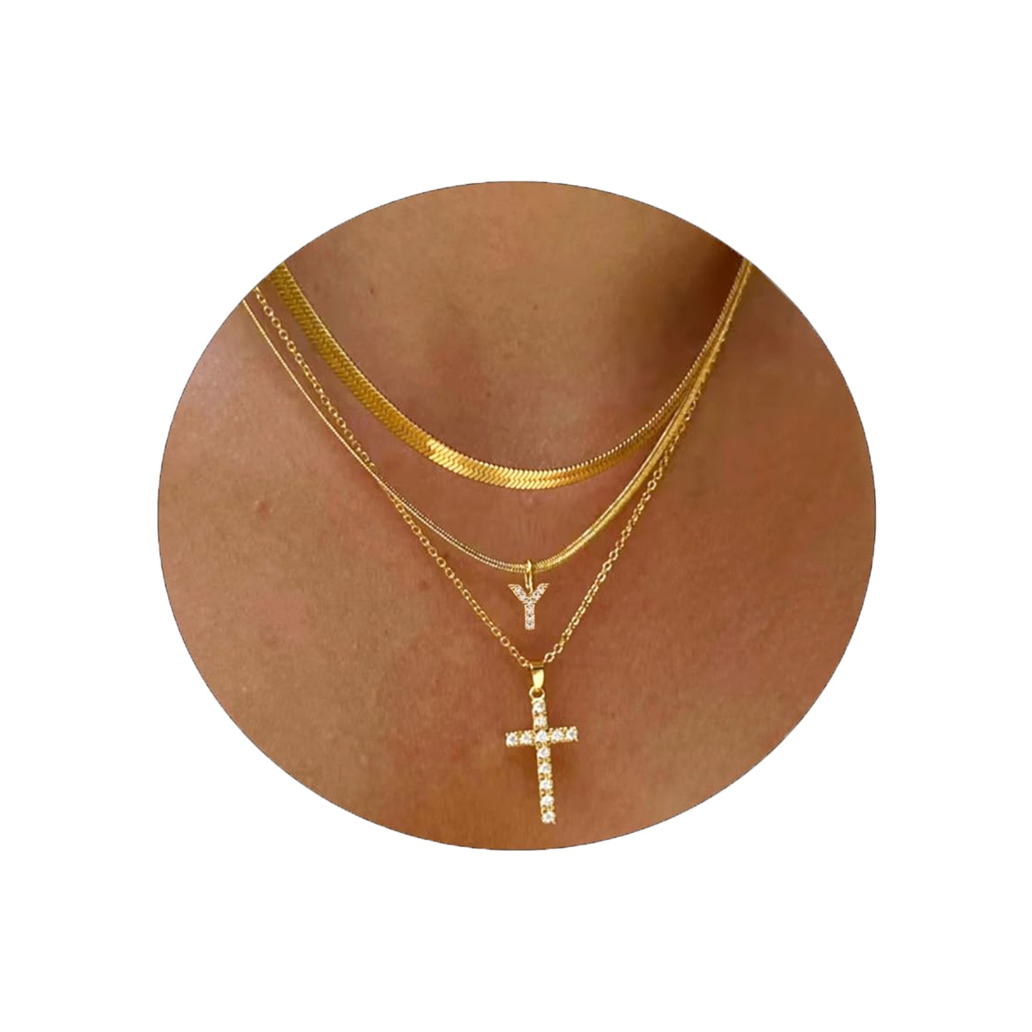 Adjustable Multi-Layer A-Z Gold Dainty Necklace Minimalist Luxury Daily Accessory
