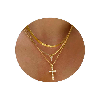 Adjustable Multi-Layer A-Z Gold Dainty Necklace Minimalist Luxury Daily Accessory