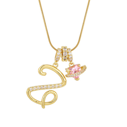 Love Alphabets Golden Necklace