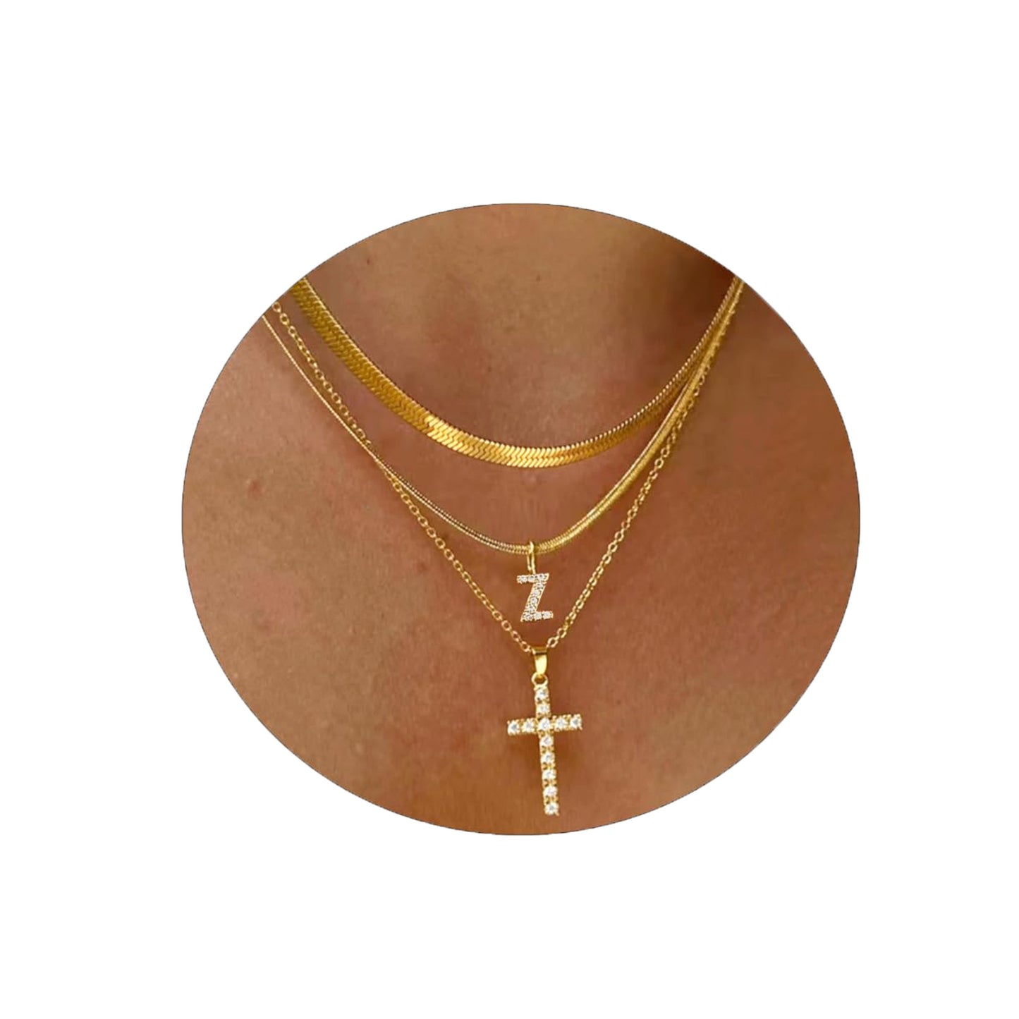Adjustable Multi-Layer A-Z Gold Dainty Necklace Minimalist Luxury Daily Accessory
