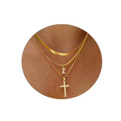Adjustable Multi-Layer A-Z Gold Dainty Necklace Minimalist Luxury Daily Accessory